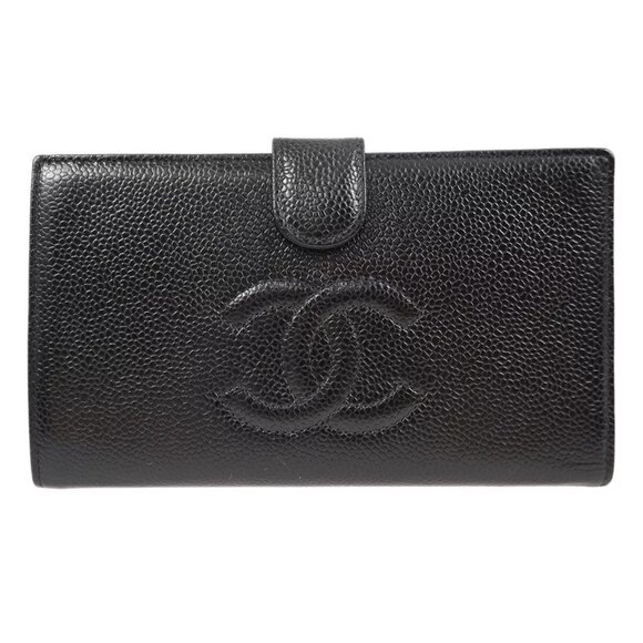 Chanel Black Caviar Long Wallet Purse - Picture 1 of 16